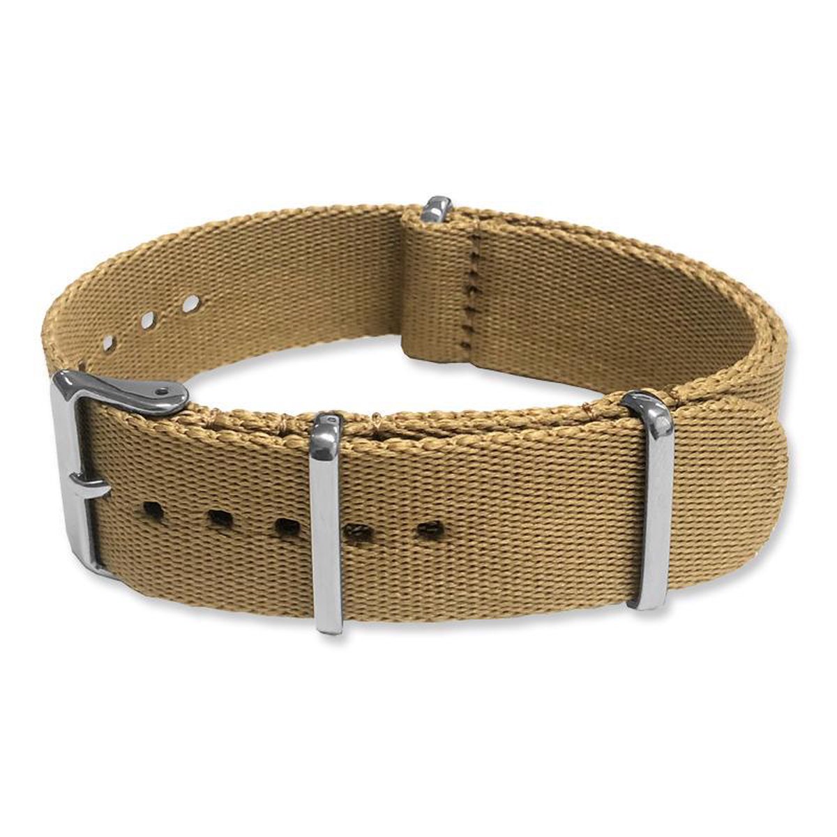Seatbelt NATO Horlogeband Deluxe Nylon Strap Zand 18mm