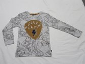 rumbl , jongens , t-shirt met lange mouw , grijst , cassettebandjes  , 92 /98