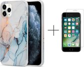 Luxe marmer hoesje voor Apple iPhone 8 / 7 / SE 2020 | Marmerprint | Back Cover + 1x screen protector