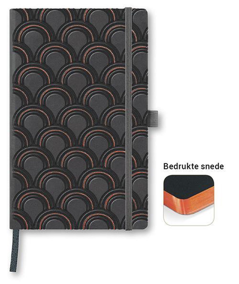 Castelli Milano - notitieboek A5 - Art Deco Copper - Made in Italy - 240 pagina's - gelinieerd - leeslint - sluitelastiek - opbergvak - 21 x 13 cm