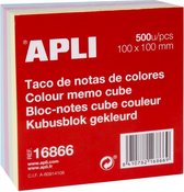 Bloc-notes cube 100 x 100 mm 500 feuilles de couleurs pastel