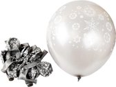 Ijssterren ballonnen grijs (12 stuks) | Winter - Kerst - Feestdagen - Versiering
