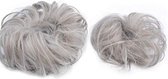 2x Hairbun Crunchie Haarstuk Haarknot Updo Messybun SILVERGREY