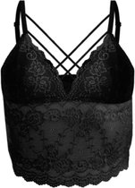 Dames bralette lang van kant met dunne schouderbandjes S/M 36/38/40 zwart