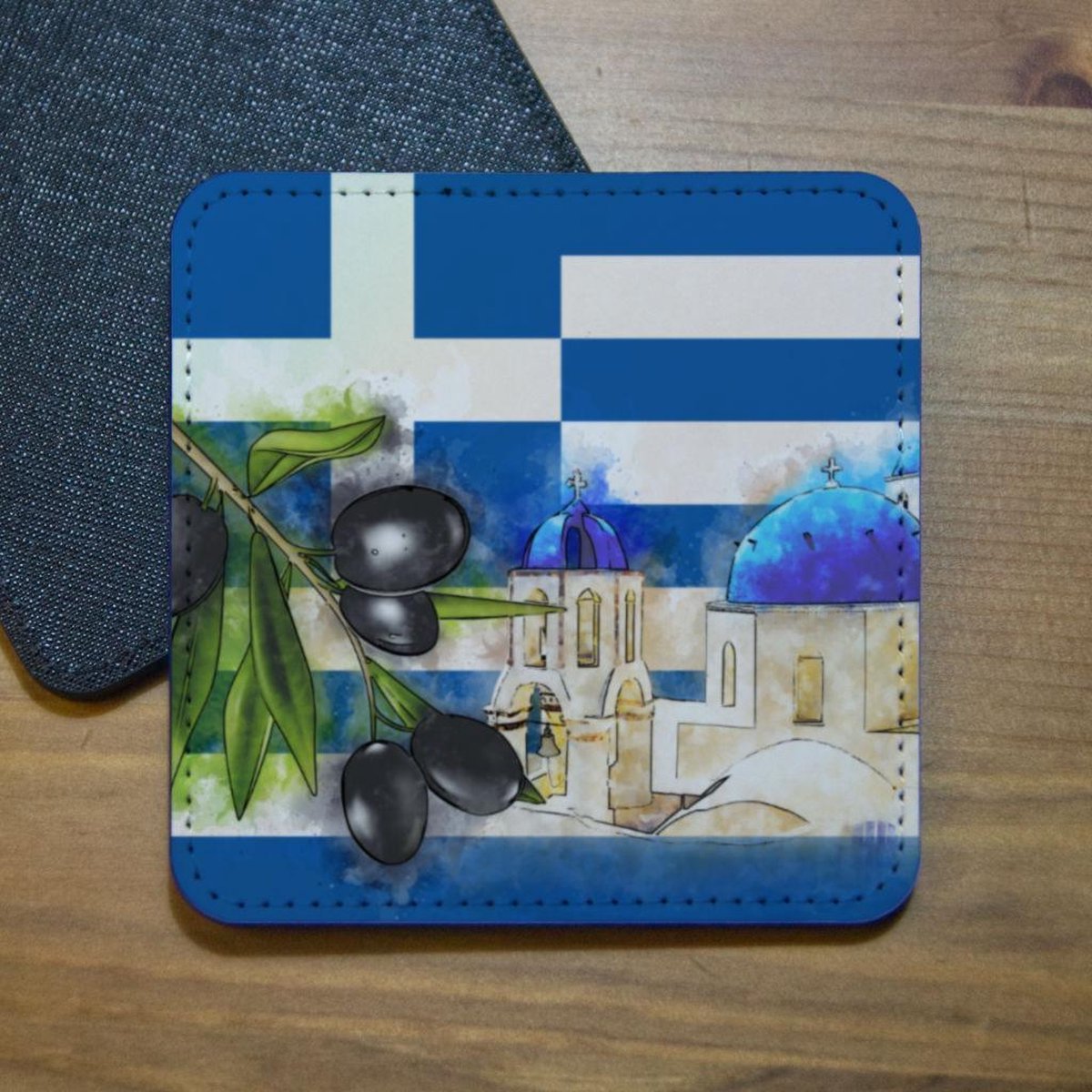 ILOJ onderzetter - Griekenland Santorini - vierkant