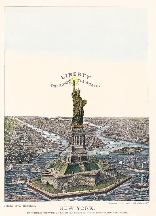 Poster Vrijheidsbeeld New York - Statue Of Libery by Currier & Ives - Artprint Brooklyn