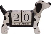 Hond kalender zwart/wit 24x5,5x16,5cm