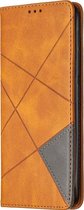 Realme C11 (2020) Hoesje - Mobigear - Rhombus Slim Serie - Kunstlederen Bookcase - Cognac - Hoesje Geschikt Voor Realme C11 (2020)