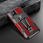 Mobigear Hoesje geschikt voor Apple iPhone 12 Pro Max Telefoonhoesje Hardcase | Mobigear Armor Stand Backcover Shockproof met Standaard | Schokbestendig iPhone 12 Pro Max Telefoonhoesje | Anti Shock Proof - Rood