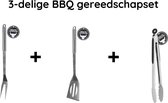 Gusta 3-delige BBQ gereedschap set incl. Tang + Spatel + Vork - bbq accessoires