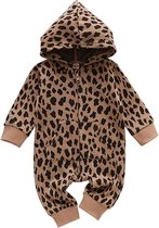 Babykleding Meisje - Boxpakje Luipaard Print - Panterprint - Jumpsuit Baby -  Onesie Baby Panter - Met Rits - Maat 70