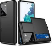 DrPhone SZ3 - Zachte TPU - Samsung Galaxy S21 - Kaartsleuven – Zwart