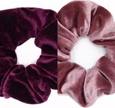 Scrunchies-Velvet Scrunchies-Haaraccessoires-Luxe Scrunchies-Haarelastiek-Set van 2 stuks-Donker en Licht Paars