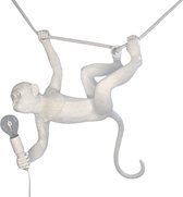 a sunny day aap lamp hanglamp / monkey lamp / aaplamp - wit - aan touw - 44 cm