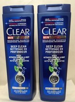 CLEAR MEN DEEP CLEAN NETTOYAGE EN PRONDEUR SHAMPOO 2x400ml