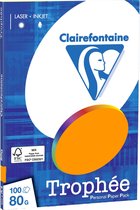 Clairefontaine Trophée - Fel Oranje - kopieerpapier- A4 80 gram - 100 vellen