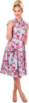 Banned Last Dance Blossom 50's Swing Jurk Blauw