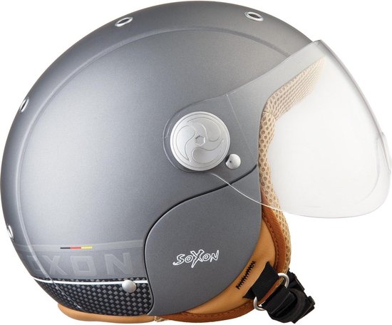 SOXON® ST-666 „Deluxe Snow" · Integral-Helm · Full-Face Motorrad-Helm Roller -Helm Scooter-Helm Cruiser Sturz-Helm StreetFighter-Helm Sport MTB · ECE 22.05 Visier Schnellverschluss Tasche XS (53-54cm