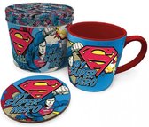 Superman - My Super Hero Mok en Onderzetters in Blik