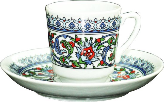 Service à café turc en porcelaine Topkapi - tasses à expresso avec  soucoupes - lot de 12 | bol.com