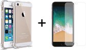 iParadise iPhone 5 hoesje shock proof case - iphone se 2016 hoesje shock proof case transparant - iphone 5s hoesje shock proof case hoes cover - 1x iphone 5/SE 2016/5s screenprotec