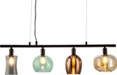 MLK - Hanglamp - 4 Lichts - Hanglamp met 4 lampen in verschillende kleuren: grijs, groen, koper en oranje