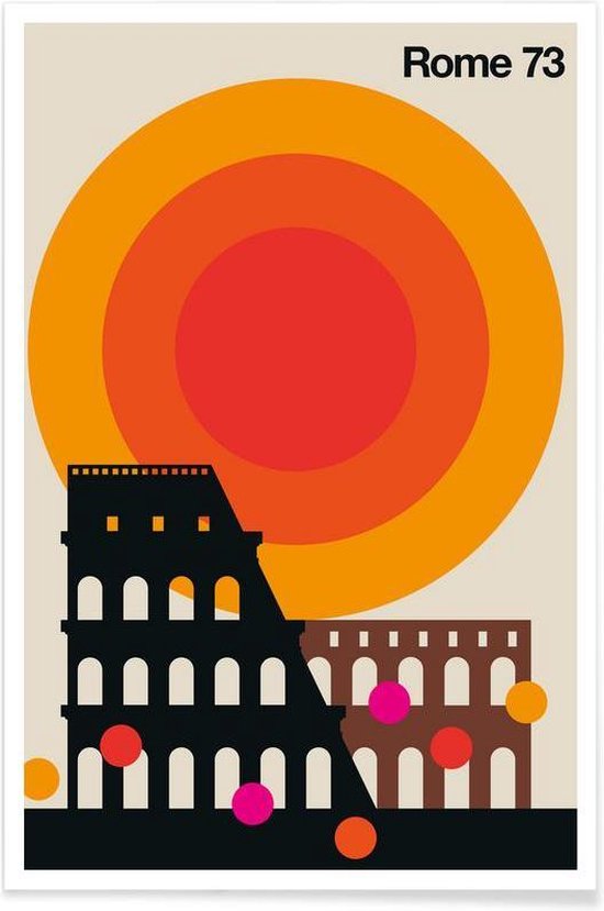 JUNIQE - Poster Vintage Rome 73 -20x30 /Kleurrijk