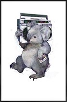 JUNIQE - Poster in kunststof lijst Koala illustratie -30x45 /Grijs