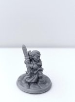 3D Printed Miniature - Halfling Female 01 - Dungeons & Dragons - Hero of the Realm KS