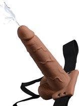 Fetish Fantasy 7.5" Hollow Squirting Strap-On with Balls, Tan