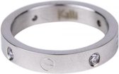 Kalli ring Crystal and Screw Motiv Zilver-4025 (16mm)