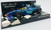 Sauber C17 Petronas J. Herbert ''Tower Wing'' (Blauw) (12 cm) 1/43 MiniChamps - Modelauto - Schaalmodel - Model auto - Miniatuurautos - Miniatuur auto