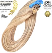 CAIRSTYLING Premium 100% Human Hair - CS607 CLIP-IN - Blonde Double Remy Human Hair Extensions| 110 Gram | 51 CM (20 inch) | Haarverlenging | Best Quality Hair Long-term | Blond Remy Clip Ins | Natuurlijke Haarverlenging | Inclusief Velvet Bag