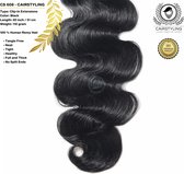 CAIRSTYLING Premium 100% Human Hair - CS608 CLIP-IN - Black Double Remy Human Hair Extensions| 110 Gram | 51 CM (20 inch) | Haarverlenging | Best Quality Hair Long-term | Zwart Remy Clip Ins | Natuurlijke Haarverlenging | Inclusief Velvet Bag