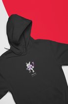 MewTwo Pixel Art Zwart Hoodie - Kawaii Anime Merchandise - Pokemon - Unisex Maat S