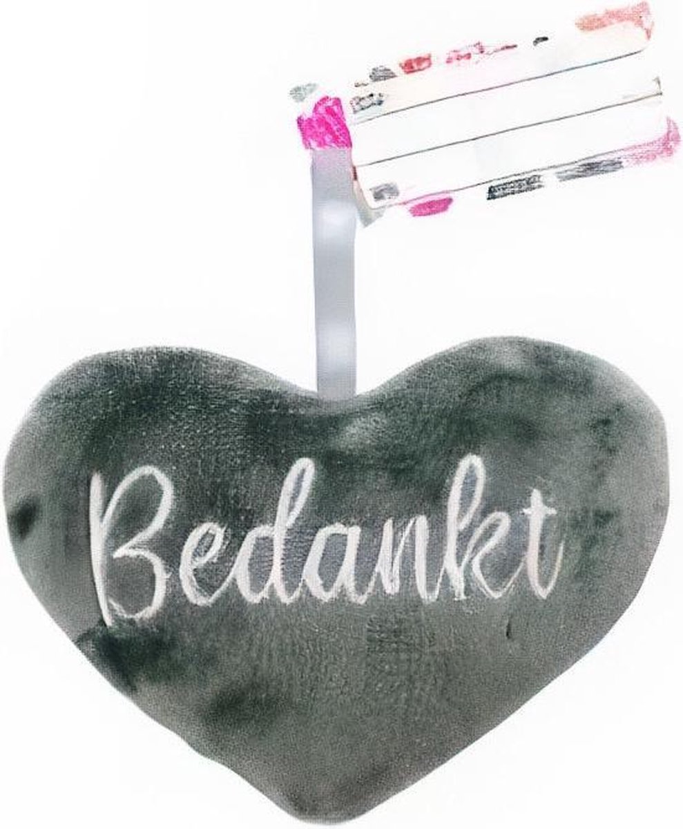 Verhaak Hart Bedankt 12 Cm Pluche Grijs