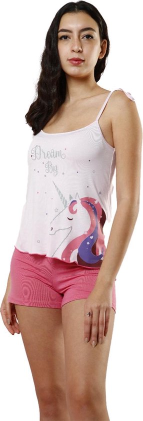 VANILLE – Pyjama femme / pyjama été / short – Deux pièces – Viscose – Rose – L - Pj1309