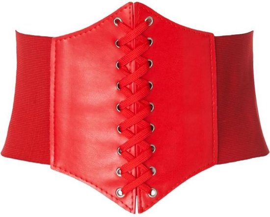 WERFORU Brede riem voor dames, vintage, elastische tailleriem, kunstleder, korsetriem, veters, cinch-tailleriem, E-goud, Passend für Taillengröße 60-66cm