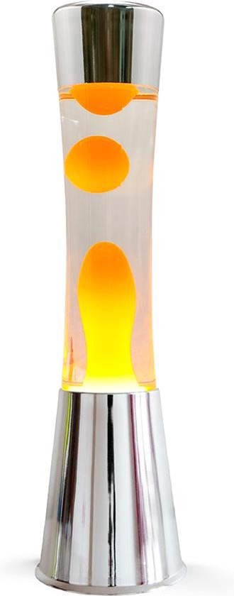 Pied de lampe i-total lave argent | lave orange et liquide transparent