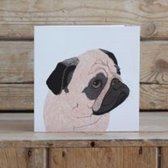 Kaart Mops 15x15cm