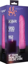 8 Inch Thin Realistic Dildo Vibe - Pink