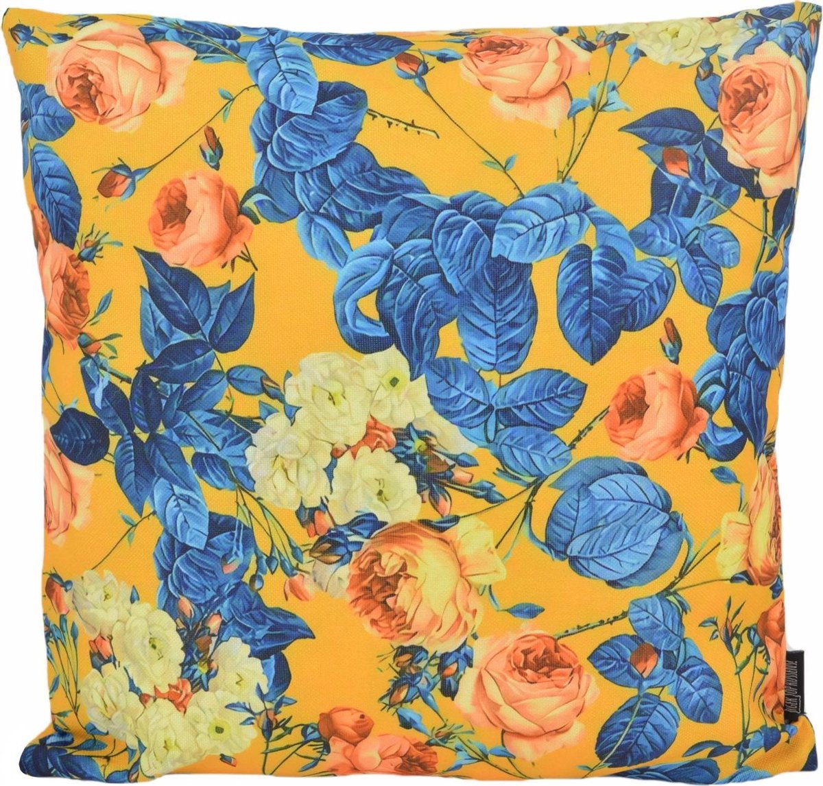 Gek op Kussens! Floral Lima Kussenhoes | Outdoor / Buiten | Katoen / Polyester | 45 x 45 cm Geel