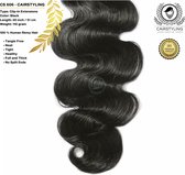 CAIRSTYLING CS606  Premium 100% Human Hair Extensions | Black Double Drawn Remy Clip-in Hair Extensions| 110 Gram | 51 CM (20 inch) | Haarverlenging | Long Term Quality Hair| Black Remy Clip 
