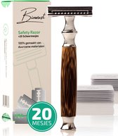 Bol.com Biowust Safety Razor Bamboe + 20 Scheermesjes – Voor Mannen en Vrouwen – Duurzaam en Zero Waste aanbieding