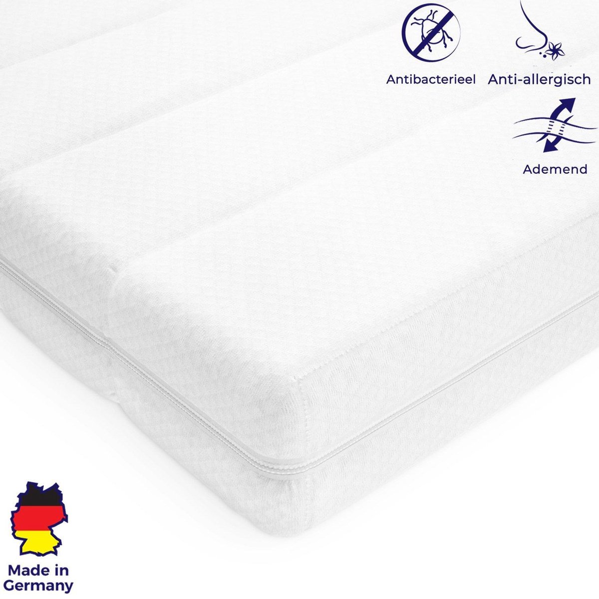 Topper Matras 80 x 200 cm Traagschuim Comfort Plus Tijk Visco