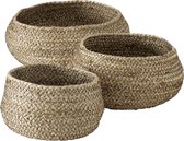 Badkamer/toilet/hobby mandjes set van 3x stuks - Jute opslag mandjes 26, 25 en 30 cm diameter