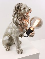 Light & Living Lemmy the Lion - tafellamp Leeuw - Zilver -  42cm
