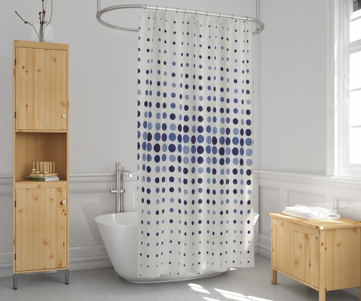 Zethome Douchegordijn 180x200 cm met Douchegordijn Ringen