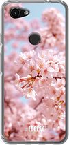 6F hoesje - geschikt voor Google Pixel 3a -  Transparant TPU Case - Cherry Blossom #ffffff