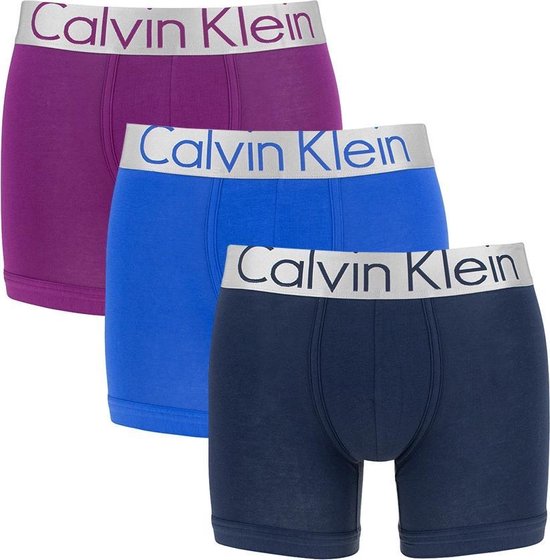 Calvin Klein 3P boxers blauw & paars - XL | bol.com